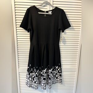 LuLaRoe Black and White Geometric Dress